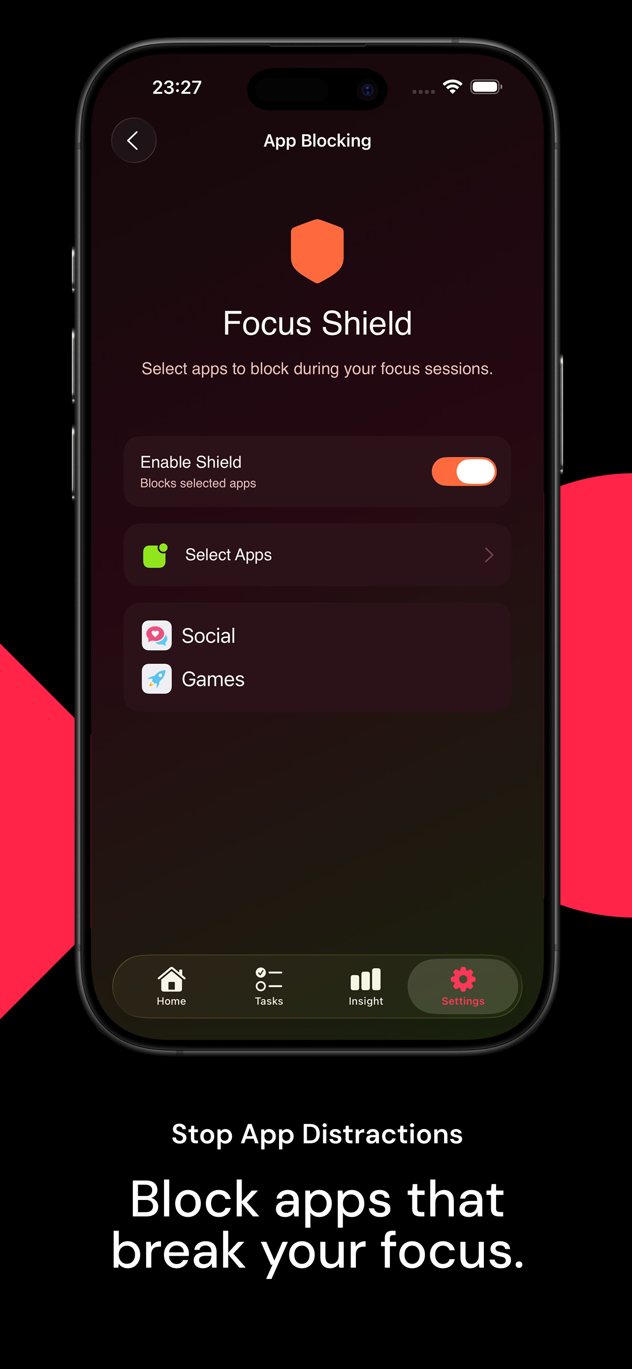 Focus Shield app blocking screenshot